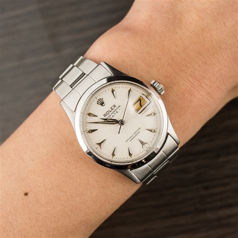 Rolex OysterDate 6518 White Arrowhead Dial 